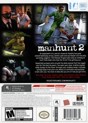 Manhunt 2 box cover back